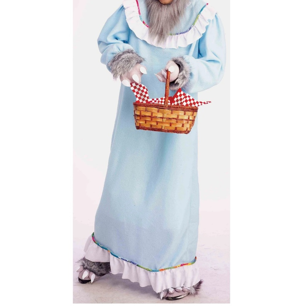 Men's Blue Wolf Costume with Faux Fur Accents